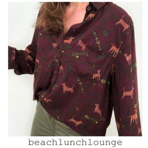beachlunchlounge Alana Terrier Print Buttondown